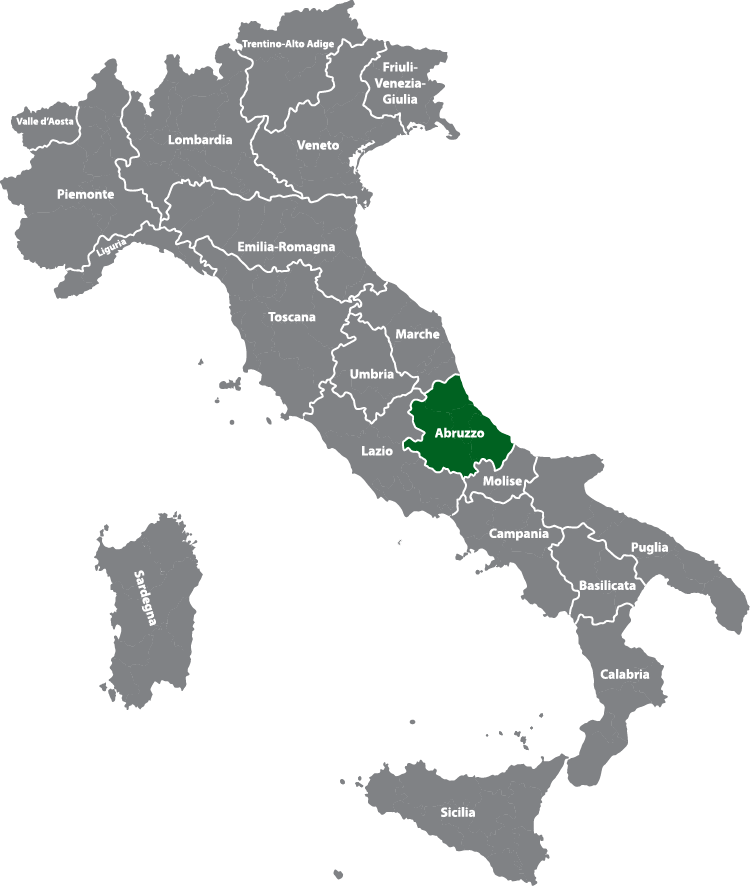 Die Abruzzen befinden sich im mittleren Italien, östlich der Region Latium.